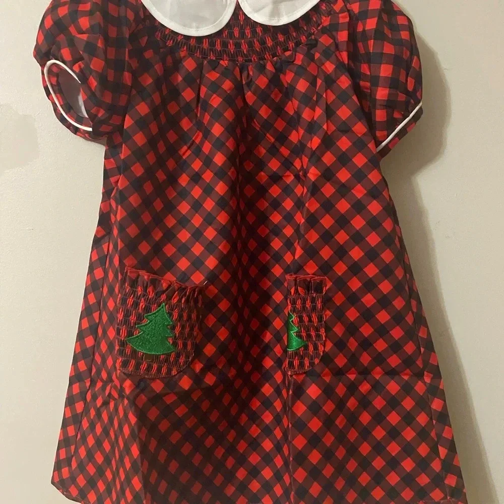 New Buffalo Plaid Smocked Christmas Dress